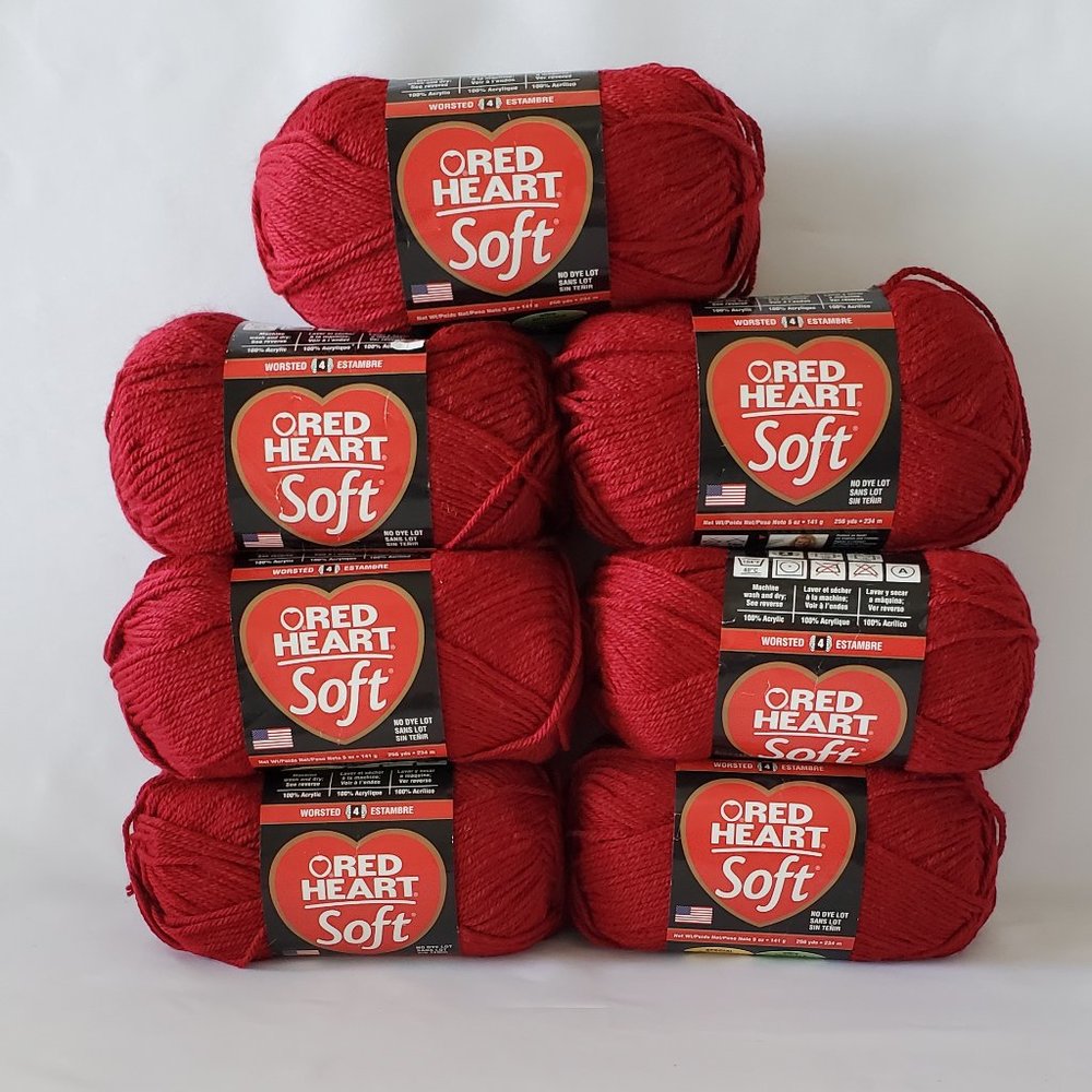 7 New Red Heart Soft - Wine